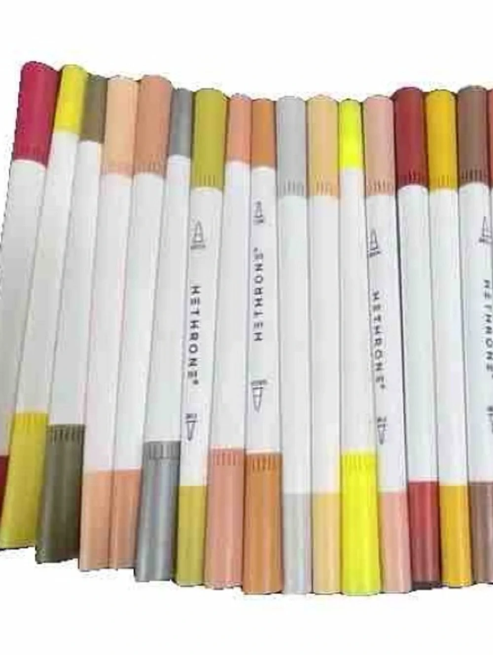 Hethrone Set of 22 Dual-Tip Neutral Tone Markers - Assorted Beige, Brown, Peach